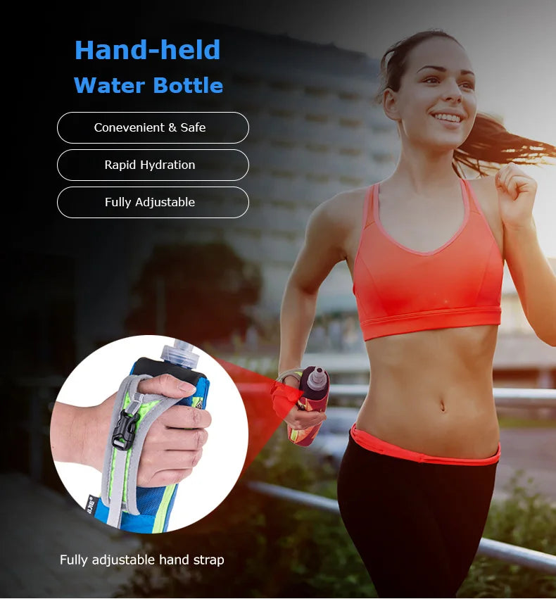 Bouteille de Course à Main FYNIX – 500ml avec Support Poignet – Flacon Souple Hydratation Running & Marathon