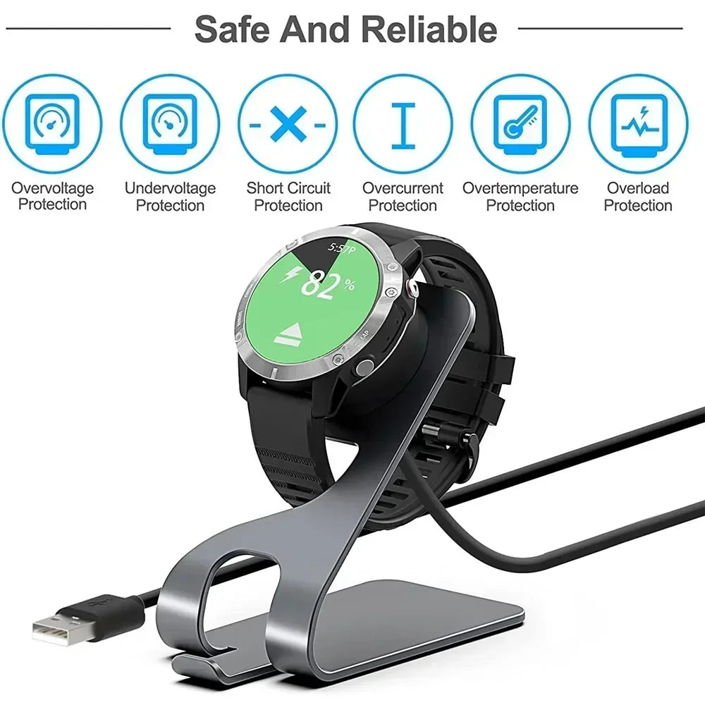 Chargeur FYNIX â Compatible Garmin Instinct, Fenix, Venu, Forerunner, Vivoactive â CĂąble USB Haute Performance