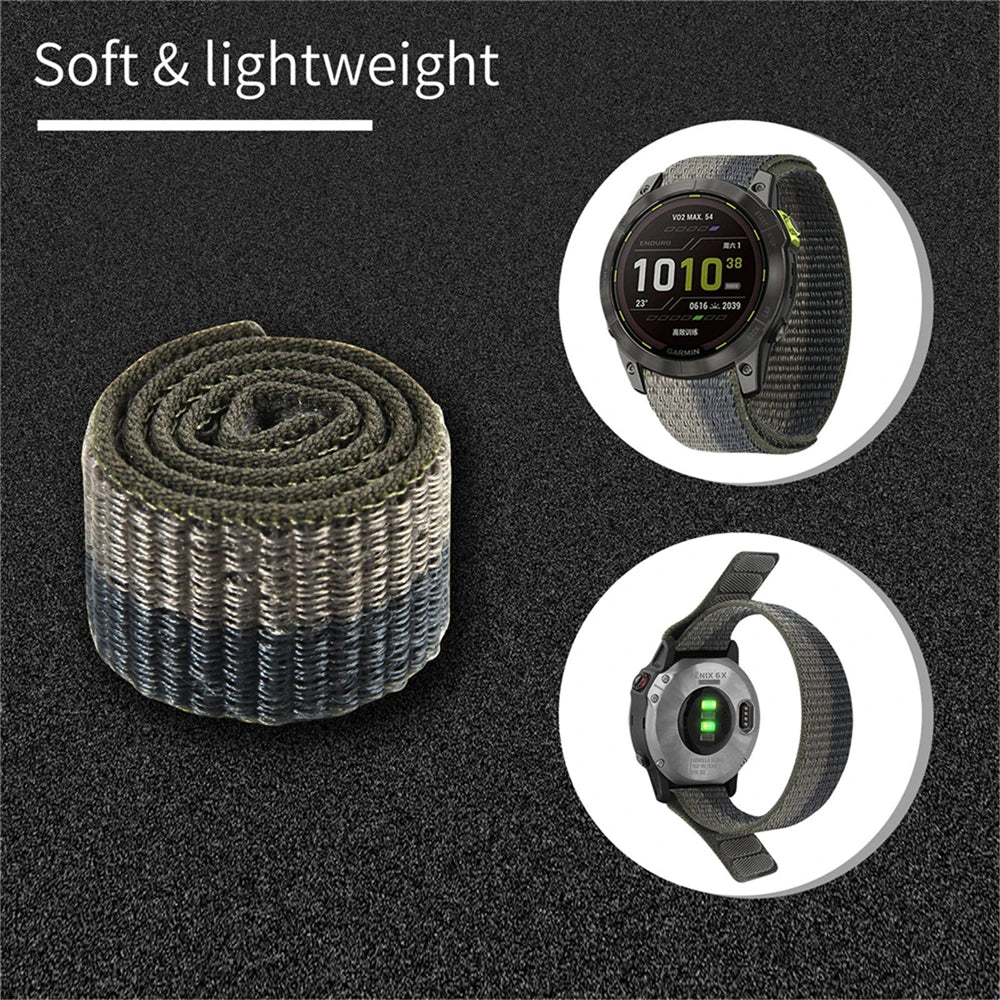 Bracelet en Nylon Tressé FYNIX – QuickFit 22mm / 26mm – Compatible Garmin Fenix & Tactix