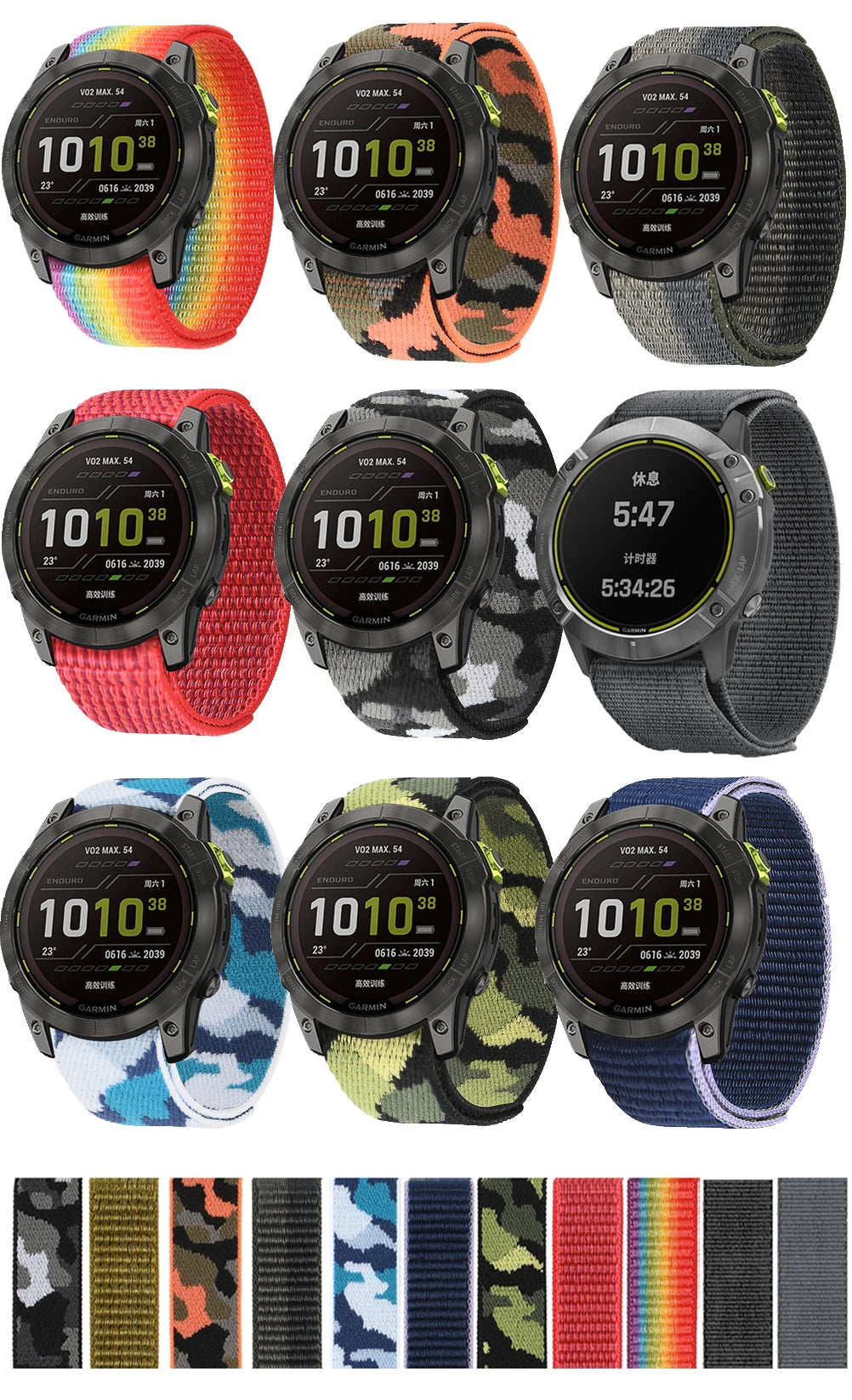 Bracelet Nylon QuickFit FYNIX – 22mm / 26mm – Compatible Garmin Enduro, Fenix, Epix, Instinct, Forerunner