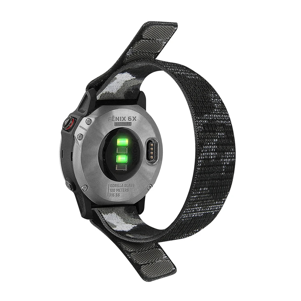 Bracelet en Nylon Tressé FYNIX – QuickFit 22mm / 26mm – Compatible Garmin Fenix & Tactix