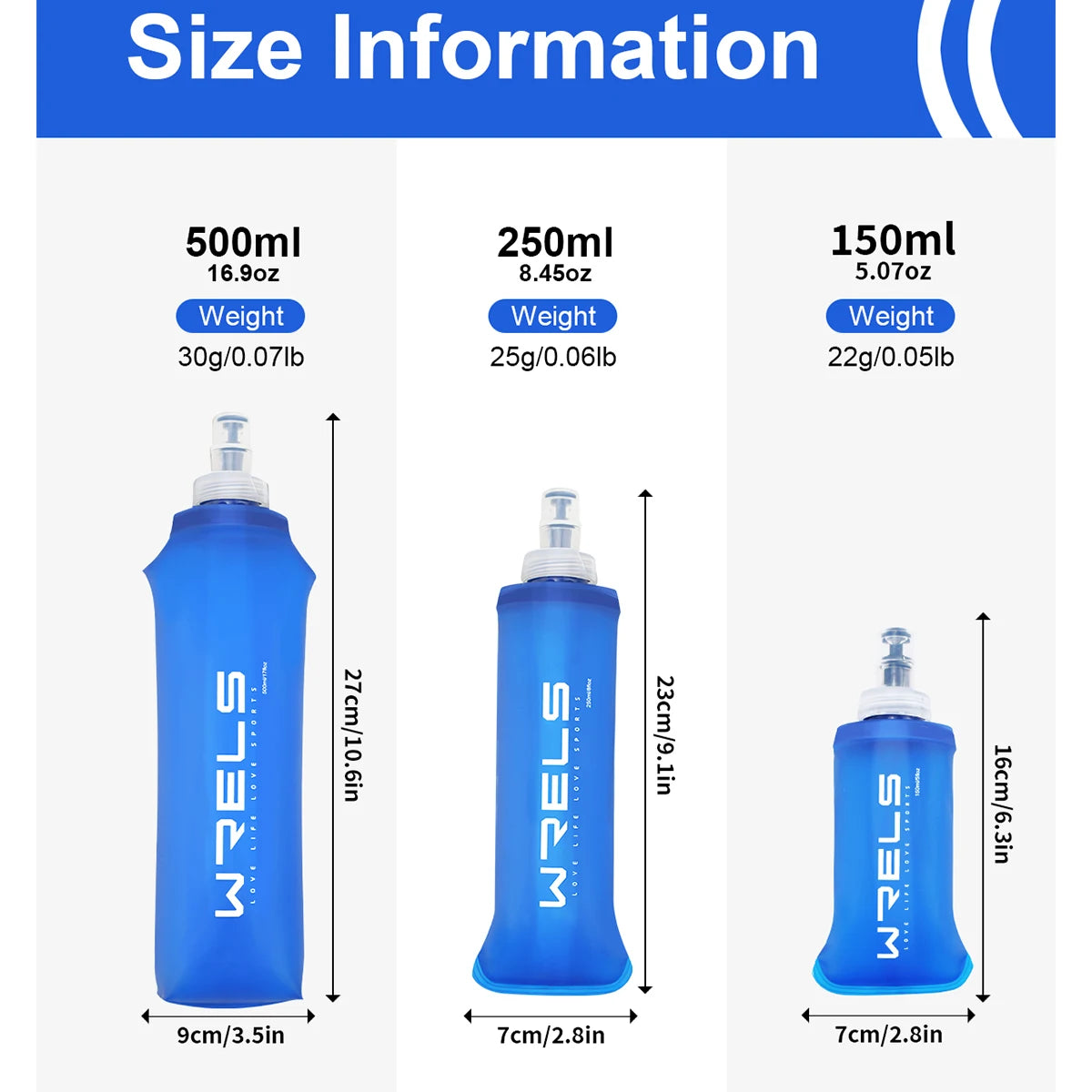 Bouteille d’Eau Souple FYNIX – 500 ml – TPU Pliable Sans BPA pour Running, Trail, Camping et Sports Extérieurs