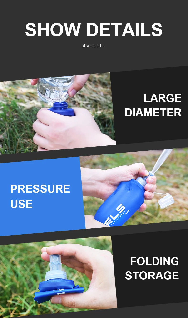Bouteille d’Eau Souple FYNIX – 500 ml – TPU Pliable Sans BPA pour Running, Trail, Camping et Sports Extérieurs