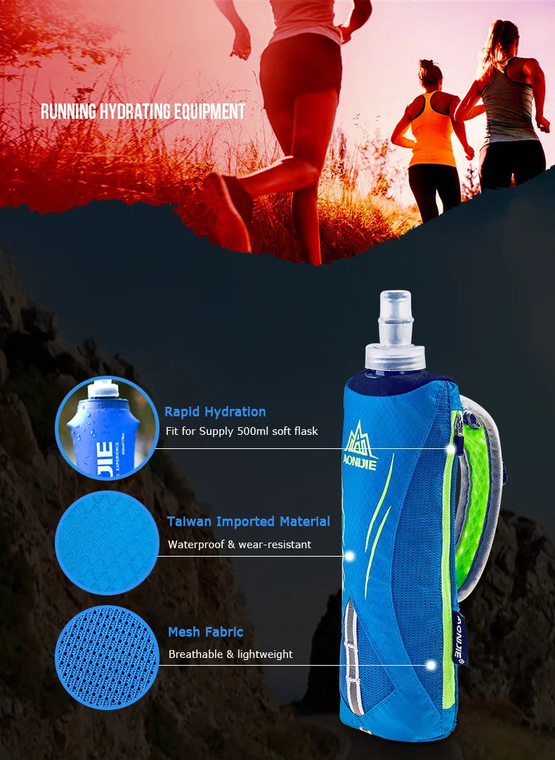 Bouteille de Course à Main FYNIX – 500ml avec Support Poignet – Flacon Souple Hydratation Running & Marathon