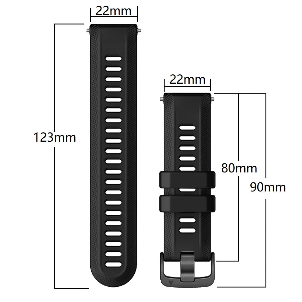 Bracelet Sport Silicone FYNIX – 22mm – Compatible Garmin Forerunner 965 / 955 / 945 / 935 / 745