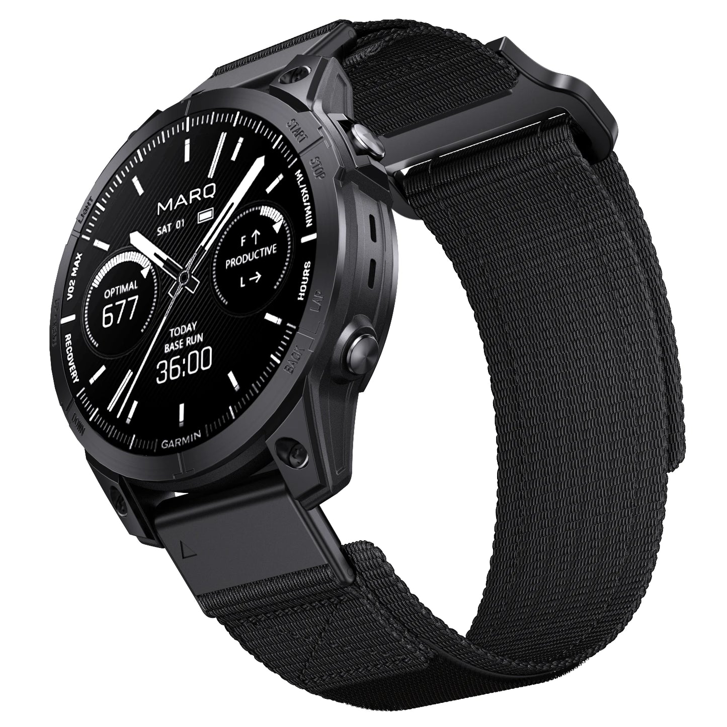 Bracelet Runcool QuickFit FYNIX – 22mm / 26mm – Nylon Tressé pour Garmin Fenix, Instinct, Forerunner