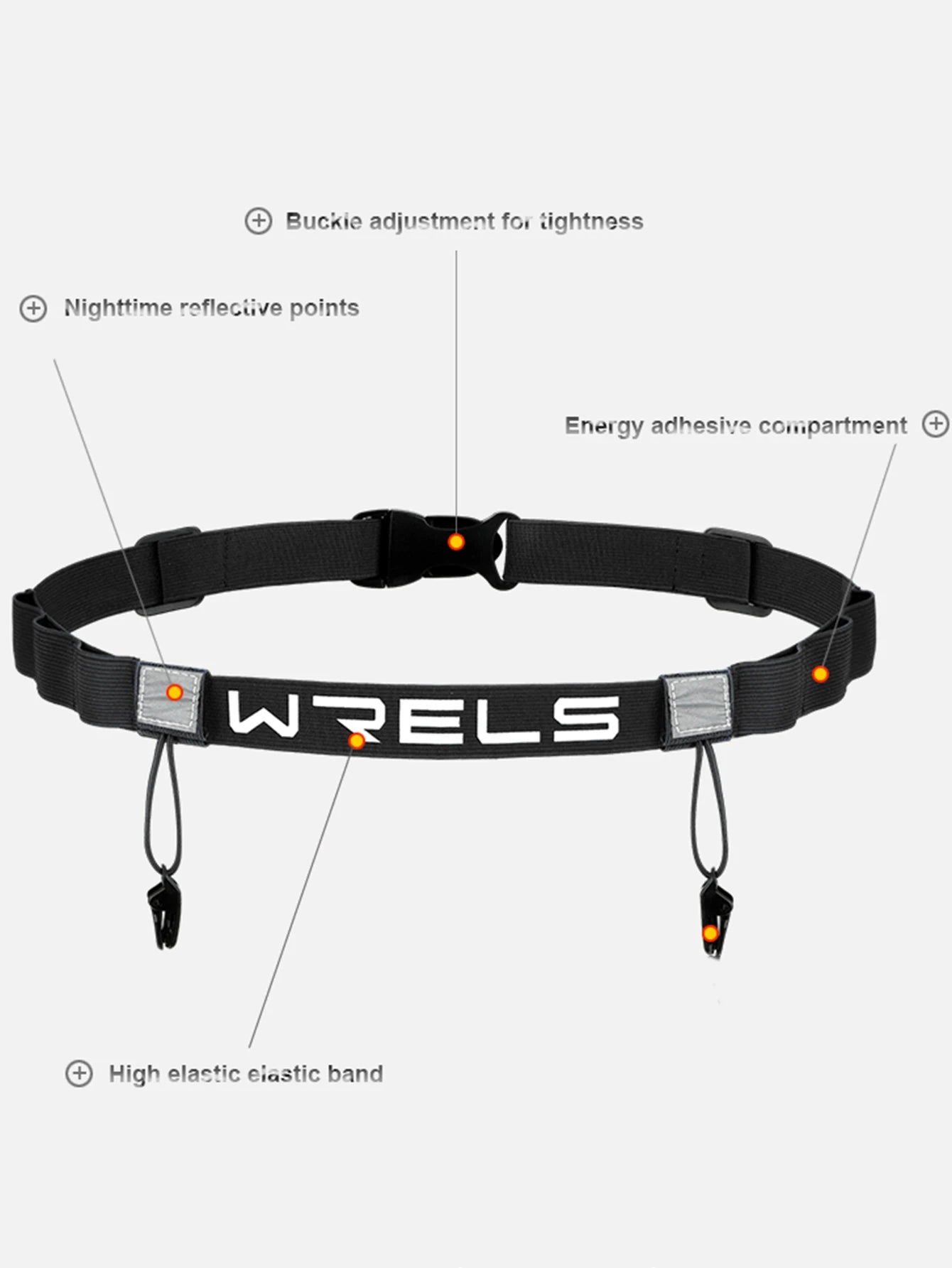 WRELS unisexe Triathlon Marathon course numéro ceinture avec support Gel ceinture de course tissu ceinture moteur course Sports de plein air