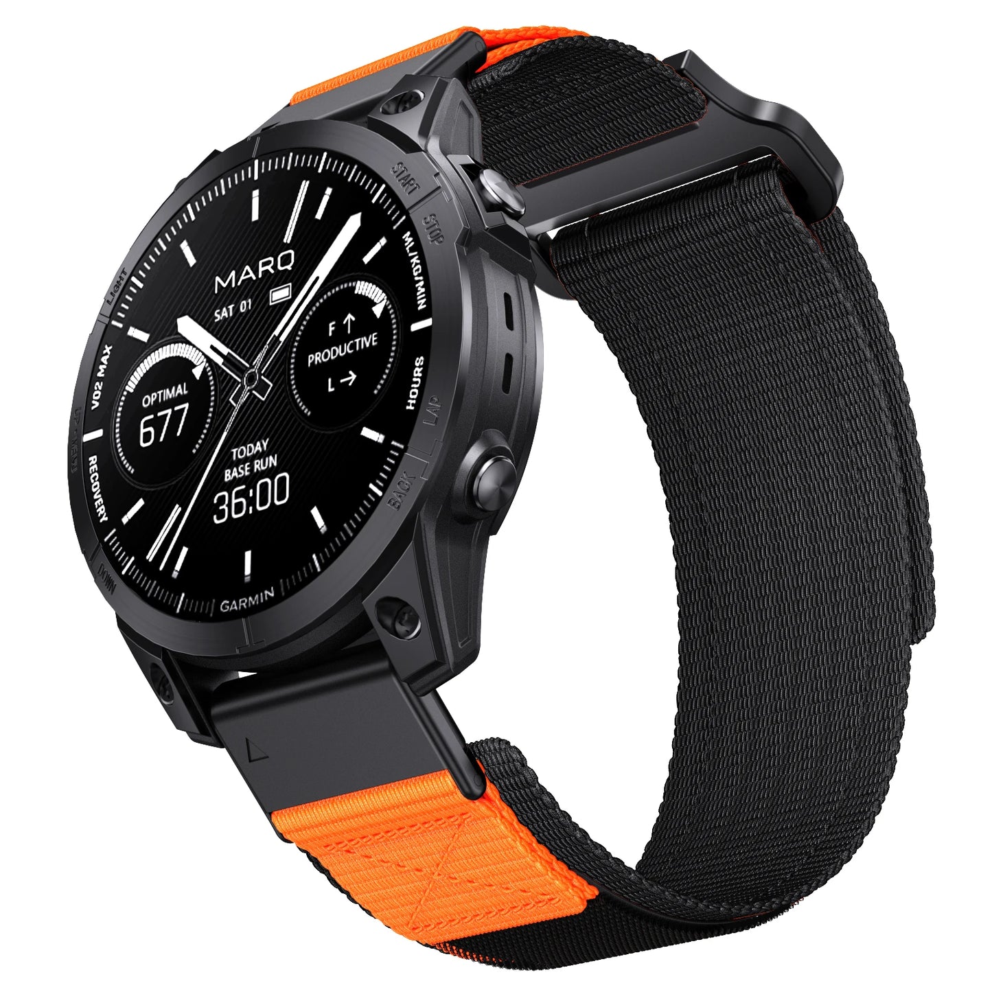 Bracelet Runcool QuickFit FYNIX – 22mm / 26mm – Nylon Tressé pour Garmin Fenix, Instinct, Forerunner