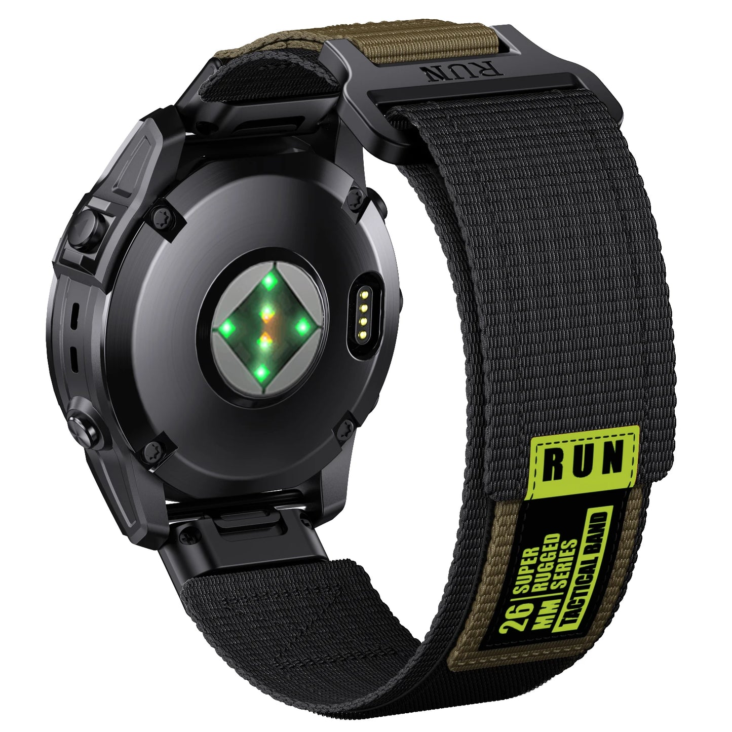 Bracelet Runcool QuickFit FYNIX – 22mm / 26mm – Nylon Tressé pour Garmin Fenix, Instinct, Forerunner