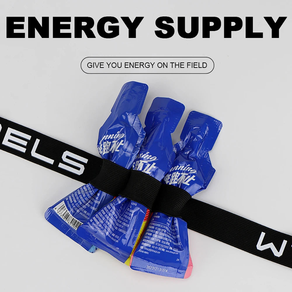 WRELS unisexe Triathlon Marathon course numéro ceinture avec support Gel ceinture de course tissu ceinture moteur course Sports de plein air