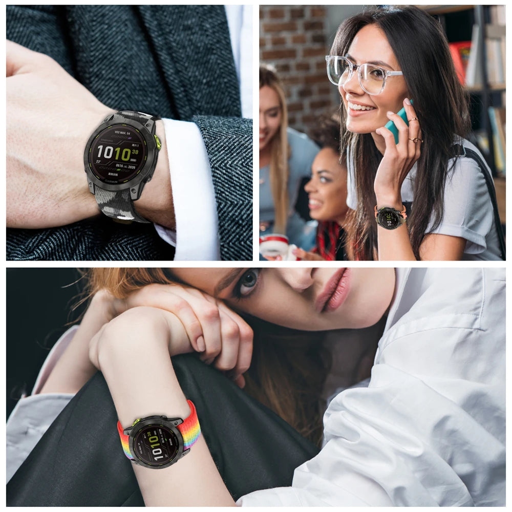 Bracelet en Nylon Tressé FYNIX – QuickFit 22mm / 26mm – Compatible Garmin Fenix & Tactix