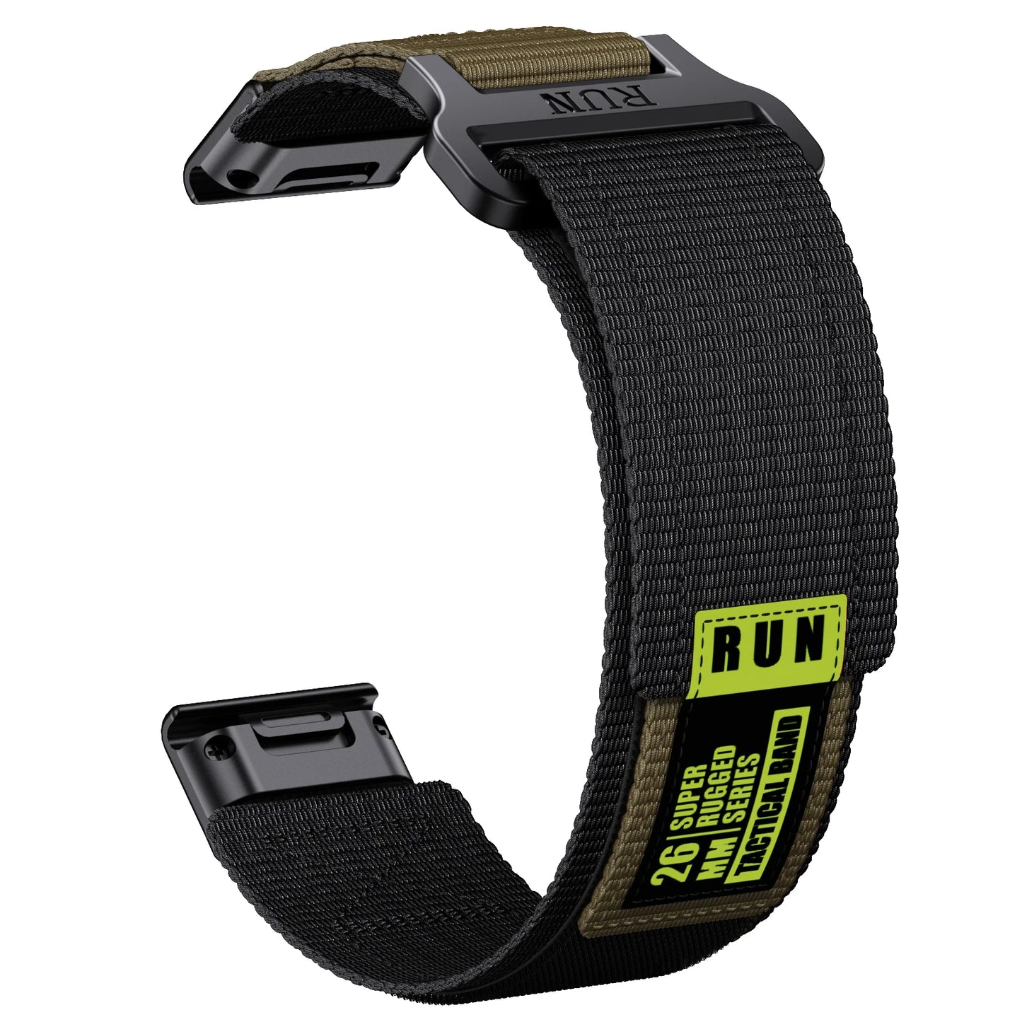 Bracelet Runcool QuickFit FYNIX – 22mm / 26mm – Nylon Tressé pour Garmin Fenix, Instinct, Forerunner