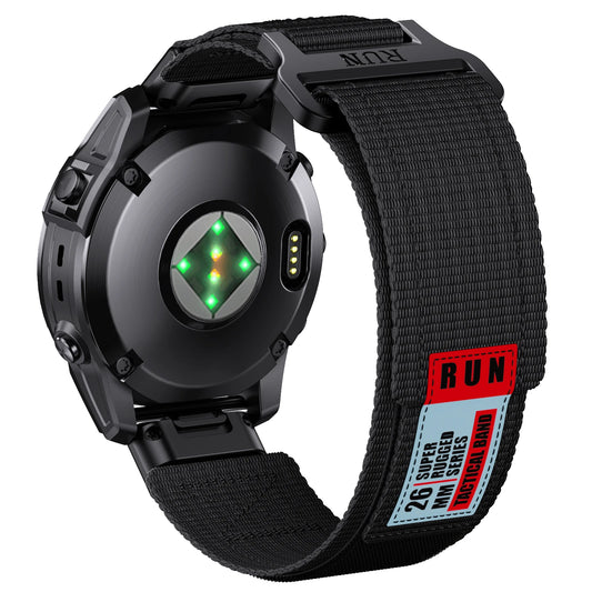 Bracelet Runcool QuickFit FYNIX – 22mm / 26mm – Nylon Tressé pour Garmin Fenix, Instinct, Forerunner