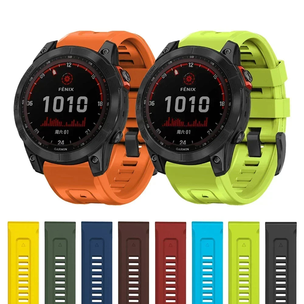 Bracelet Silicone FYNIX – 22mm / 26mm – Compatible Garmin Fenix 5 / 6 / 7 Series & Plus – EasyFit Sport