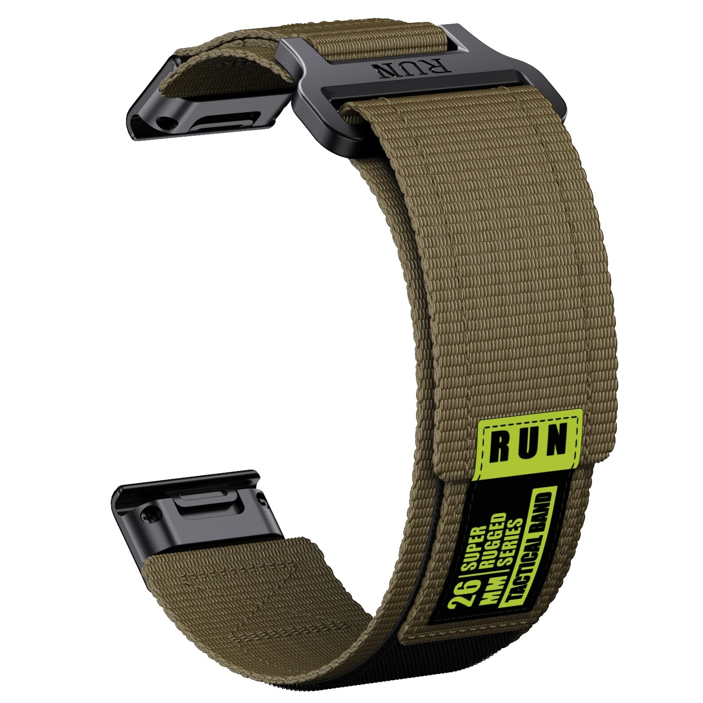 Bracelet Runcool QuickFit FYNIX – 22mm / 26mm – Nylon Tressé pour Garmin Fenix, Instinct, Forerunner
