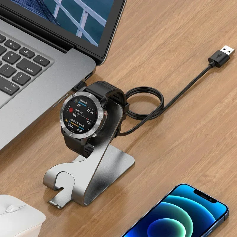 Chargeur FYNIX – Compatible Garmin Instinct, Fenix, Venu, Forerunner, Vivoactive – Câble USB Haute Performance