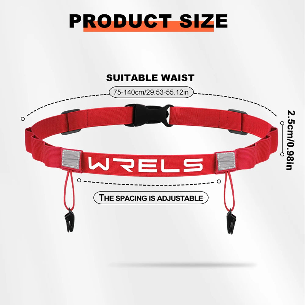WRELS unisexe Triathlon Marathon course numéro ceinture avec support Gel ceinture de course tissu ceinture moteur course Sports de plein air