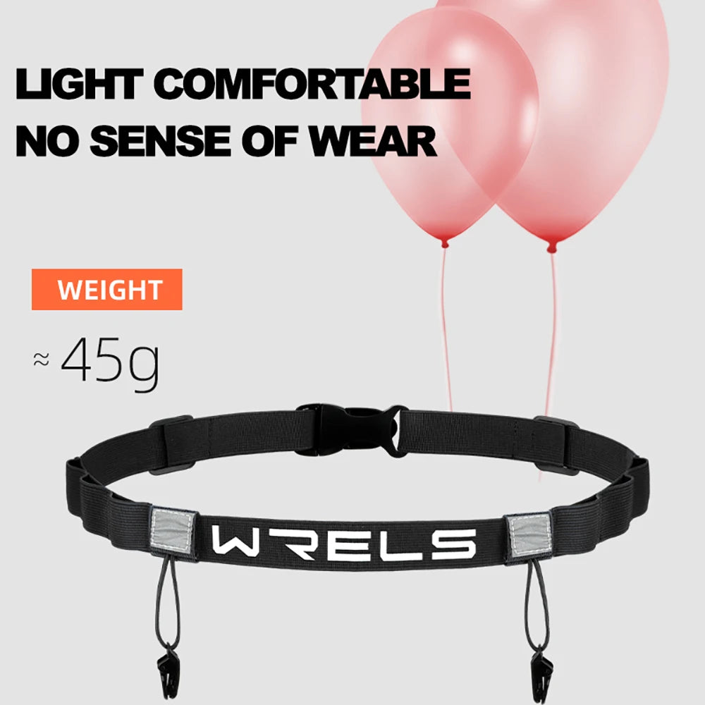 WRELS unisexe Triathlon Marathon course numéro ceinture avec support Gel ceinture de course tissu ceinture moteur course Sports de plein air