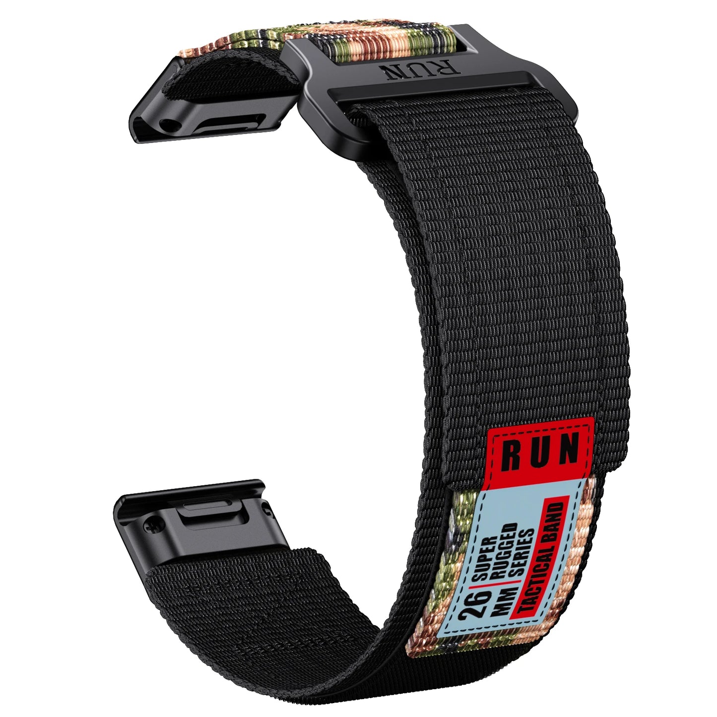 Bracelet Runcool QuickFit FYNIX – 22mm / 26mm – Nylon Tressé pour Garmin Fenix, Instinct, Forerunner