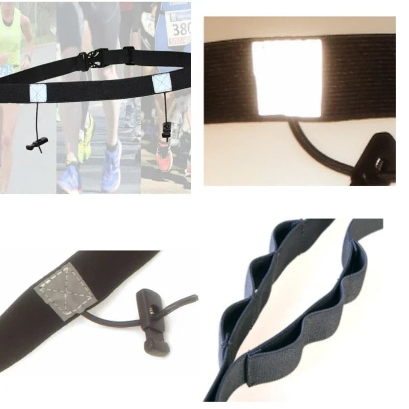 Ceinture Porte-Dossard FYNIX – Running, Triathlon & Marathon – 6 Boucles pour Gels + Attache Dossard